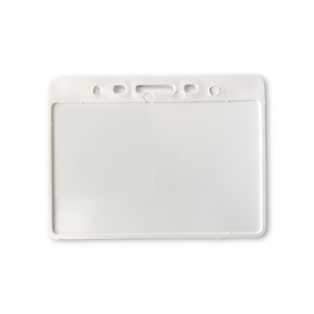 One Side Sticky White Horizontal ID Card Holder CH-17